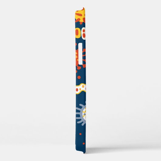 Micro-organismen Donkerblauw: Biologiepatroon Case-Mate iPhone Case (Achterkant / Rechts)