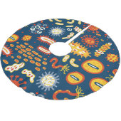 Micro-organismen Donkerblauw: Biologiepatroon Kerstboom Rok (Gekanteld)