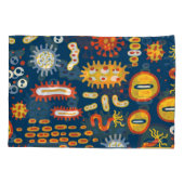 Micro-organismen Donkerblauw: Biologiepatroon Kussensloop (Achterkant)