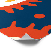 Micro-organismen Donkerblauw: Biologiepatroon Poster (Hoek)