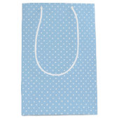 Micro Polka Dot White - Baby Blue Medium Cadeauzakje (Voorkant)