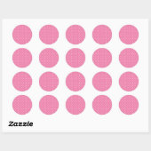 Micro Polka Dot White - Fuchsia Pink Ronde Sticker (Vel)