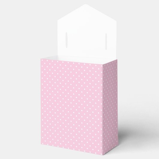 Micro Polka Dot White - Light Pink Bedankdoosjes (Geopend)
