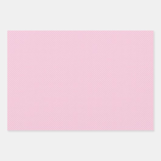 Micro Polka Dot White - Light Pink Inpakpapier Vel (Voorkant 3)
