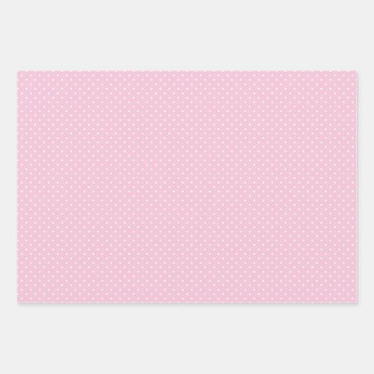 Micro Polka Dot White - Light Pink Inpakpapier Vel (Voorkant 2)