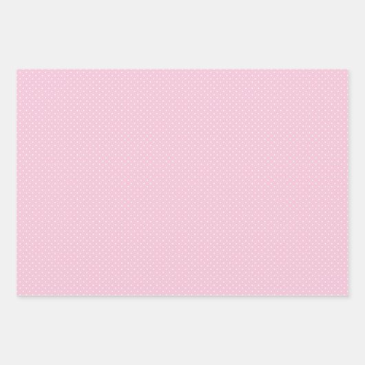 Micro Polka Dot White - Light Pink Inpakpapier Vel (Voorkant)