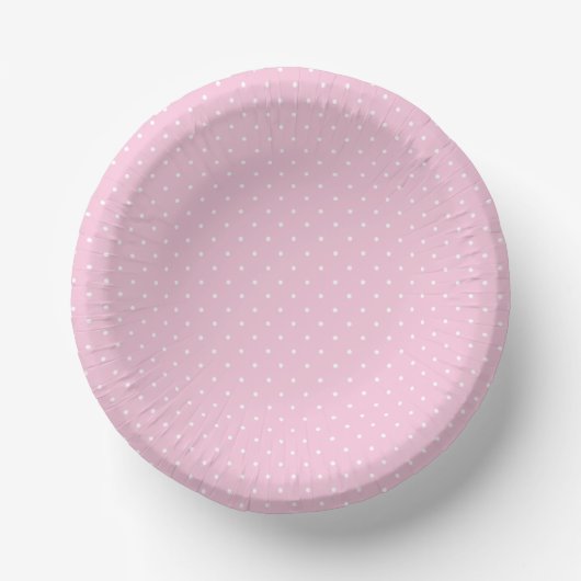 Micro Polka Dot White - Light Pink Papieren Kommen (Voorkant)