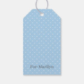 Micro Polka Stip Wit - Baby Blau Cadeaulabel (Achterkant)