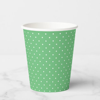 Micro Polka Stip Wit - Zomer Groen Papieren Bekers