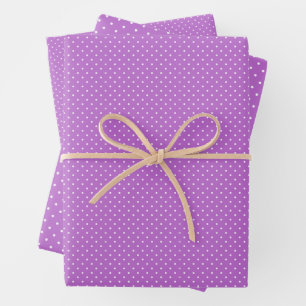 Micro Polkadot Wit - Orchidee Paars Inpakpapier Vel