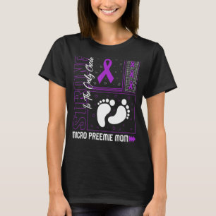 Micro Preemie Mam Prematuur Paars Ribbon Nicu B T-shirt