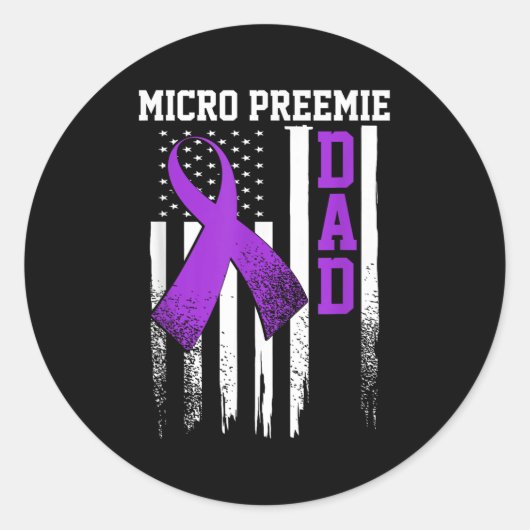 Micro Preemie Nicu New Dad Healthy Premature Birth Ronde Sticker (Voorkant)