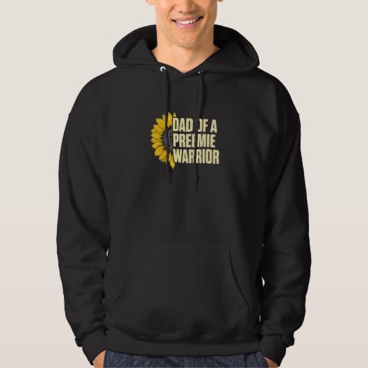 Micro Preemie NICU New Dad Sunflower Premature Bir Hoodie (Voorkant)