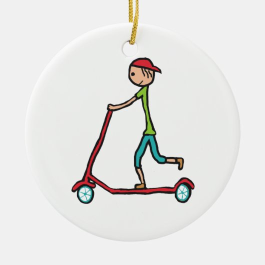 Micro Scooter Keramisch Ornament (Voorkant)