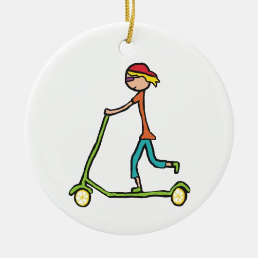 Micro Scooter Keramisch Ornament (Voorkant)