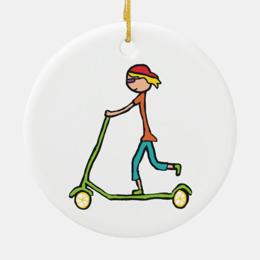 Micro Scooter Keramisch Ornament (Achterkant)