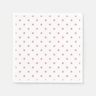 Micro Stars Fuchsia Roze - Wit Servet