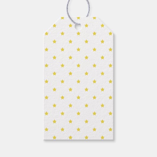 Micro Stars Golden Yellow - White Cadeaulabel (Voorkant)