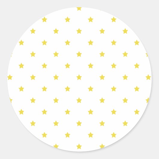Micro Stars Goud Geel - Wit Ronde Sticker (Voorkant)