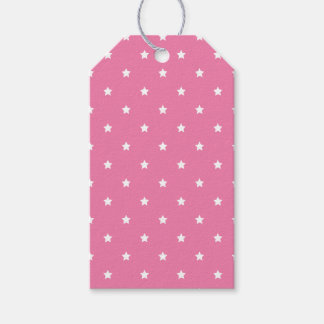 Micro Stars White - Fuchsia Pink Cadeaulabel