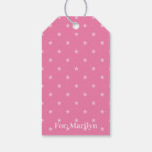 Micro Stars White - Fuchsia Pink Cadeaulabel (Achterkant)