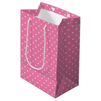 Micro Stars White - Fuchsia Pink Medium Cadeauzakje