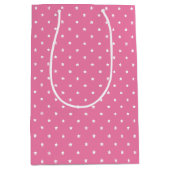 Micro Stars White - Fuchsia Pink Medium Cadeauzakje (Voorkant)