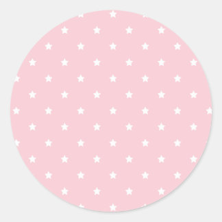 Micro Stars White - Pink Ronde Sticker