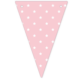 Micro Stars White - Pink Vlaggetjes