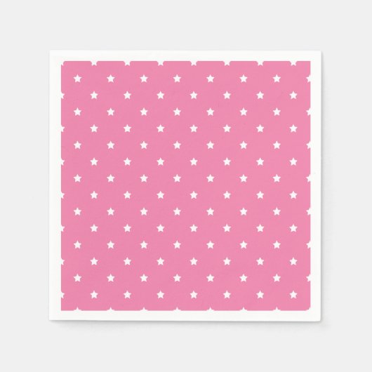 Micro Stars Wit - Fuchsia Roze Servet (Voorkant)