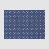 Micro Stars Wit - Marineblauw Tissuepapier (Voorkant)
