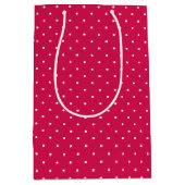 Micro Stip Wit - Framboos Rood Medium Cadeauzakje (Voorkant)