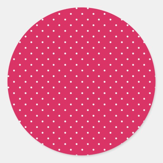 Micro Stip Wit - Framboos Rood Ronde Sticker (Voorkant)