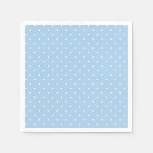 Micro Stippen Wit - Babyblauw Servet (Voorkant)