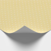 Micro Stippen Wit - Kanarie Geel Cadeaupapier (Hoek)