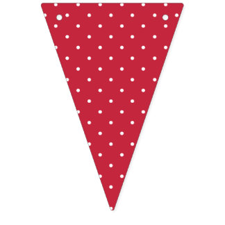 Micro Stippen Wit - Kersenrood Vlaggetjes