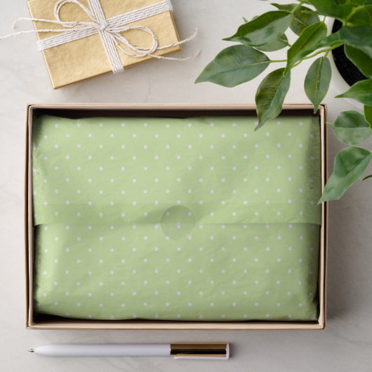 Micro Stippen Wit - Lente Groen Tissuepapier (Geschenk)