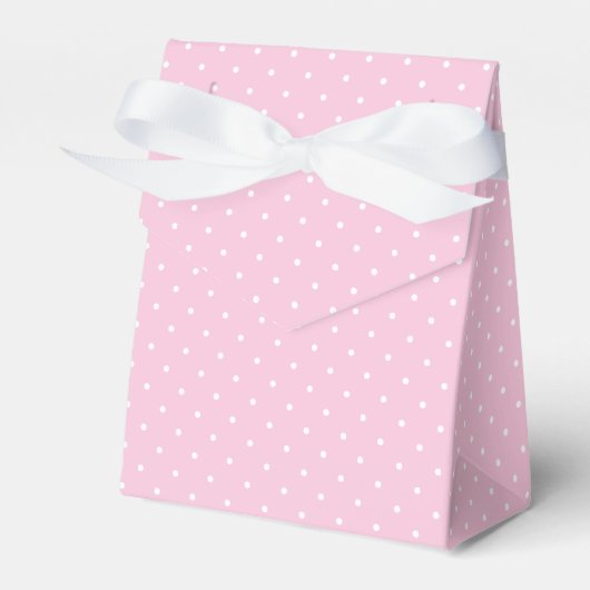 Micro Stippen Wit - Licht Roze Bedankdoosjes (Voorkant Zijde)