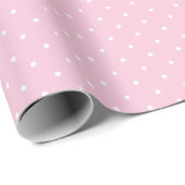 Micro Stippen Wit - Licht Roze Cadeaupapier (Rol Hoek)