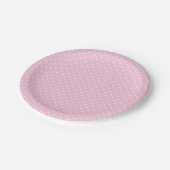 Micro Stippen Wit - Licht Roze Papieren Bordje (Gekanteld)