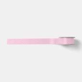 Micro Stippen Wit - Licht Roze Satijnen Lint (Voorkant)