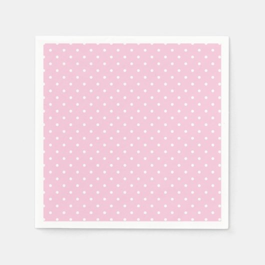 Micro Stippen Wit - Licht Roze Servet (Voorkant)