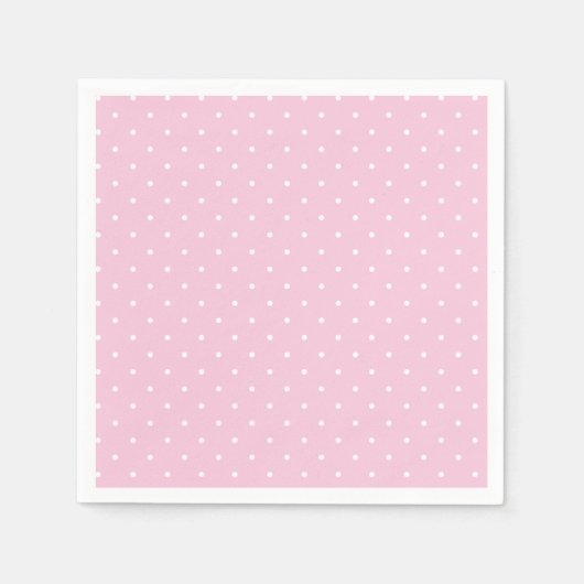 Micro Stippen Wit - Licht Roze Servet (Voorkant)