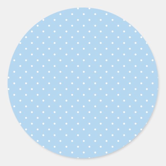 Micro Stippenwit - Babyblauw Ronde Sticker (Voorkant)