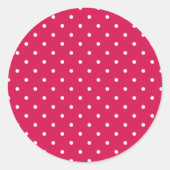Micro Stippenwit - Framboos Ronde Sticker (Voorkant)