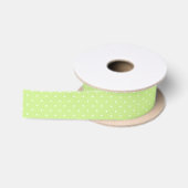 Micro Stippenwit -Lente Groen Satijnen Lint (Spoel)