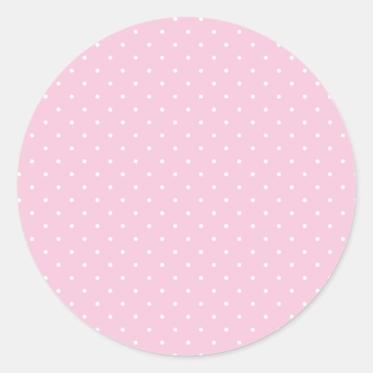 Micro Stippenwit - Lichtroze Ronde Sticker (Voorkant)