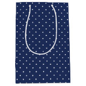 Micro Stippenwit - Marineblauw Medium Cadeauzakje (Voorkant)