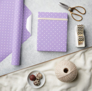 Micro Stippenwit - Zachte Lavendel Cadeaupapier