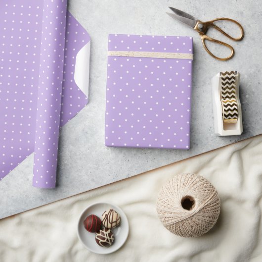 Micro Stippenwit - Zachte Lavendel Cadeaupapier (Crafts)